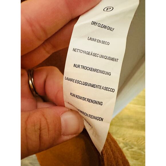 JUSTFAB Camel Brown Knit Side Pockets Tie Waist Drape Coat Size Small - Picture 10 of 16